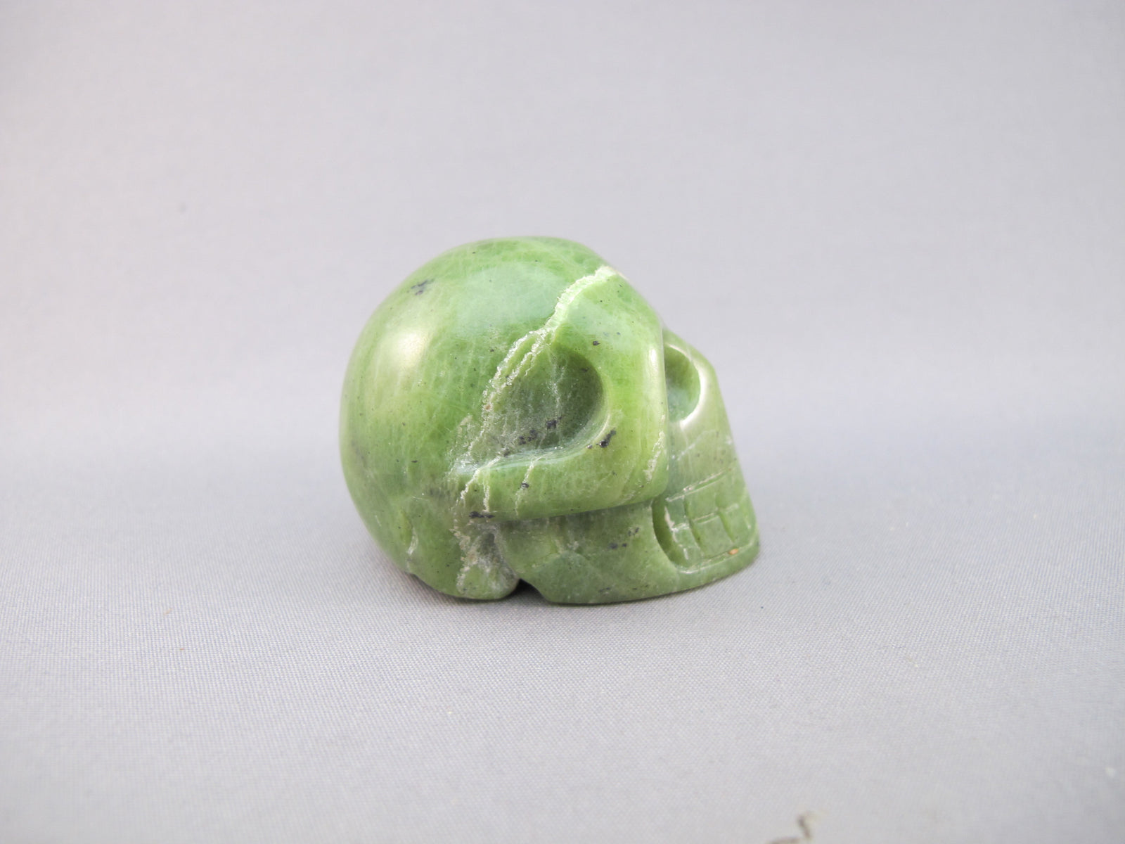 A-J-S-60 : Adoption Green Nephrite Jade Crystal Skull
