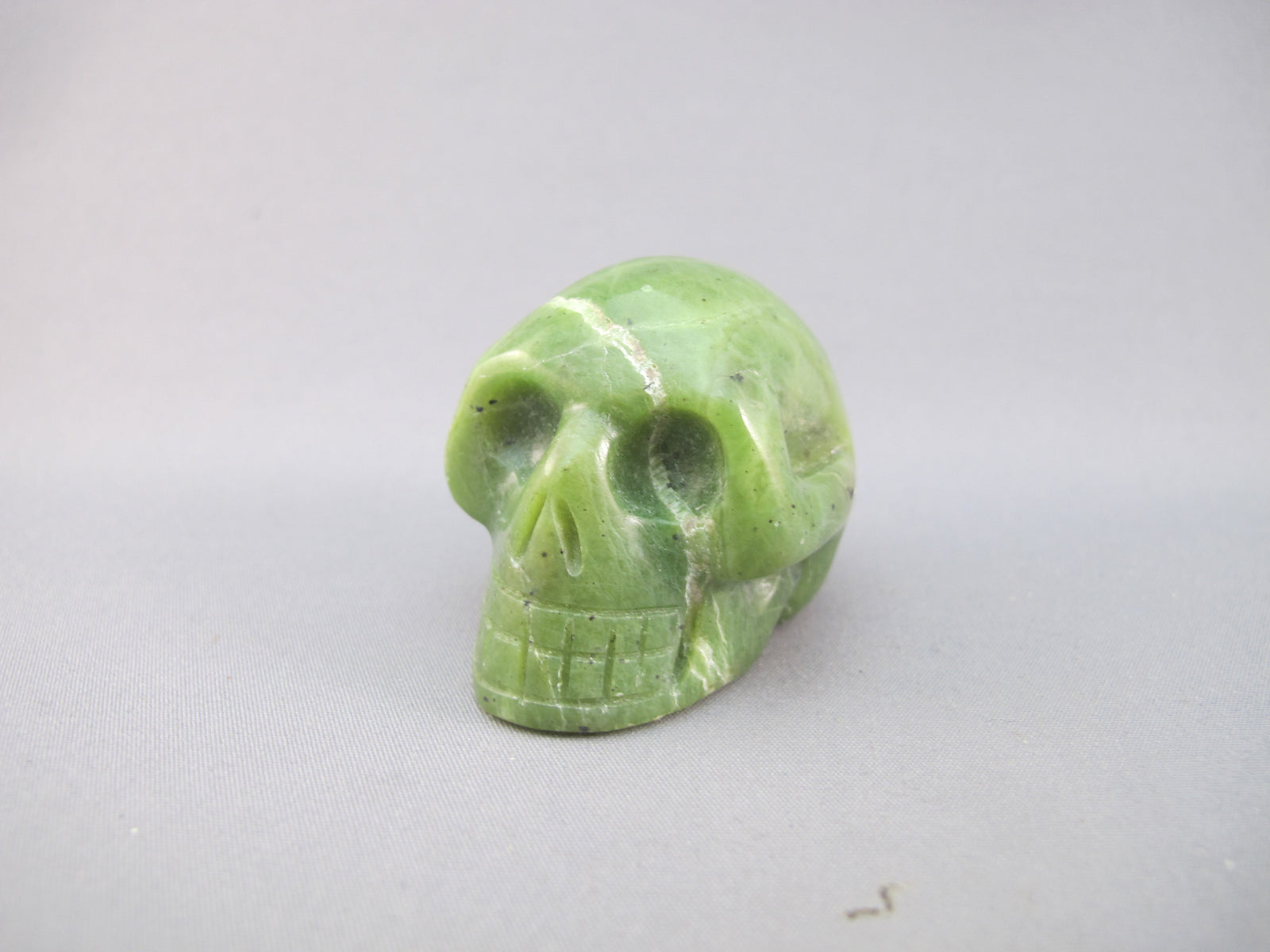 A-J-S-60 : Adoption Green Nephrite Jade Crystal Skull