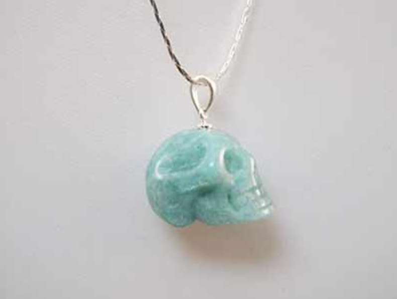 SP-1-AMA : Amazonite Crystal Skull Pendant (small)
