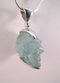 J-SS-AM-12 : 39 Carats Sterling Silver Aquamarine Crystal Skull Pendant