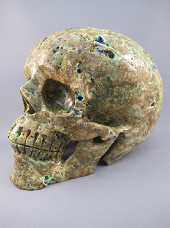 AZU-L-2187 : Azurite Crystal Skull