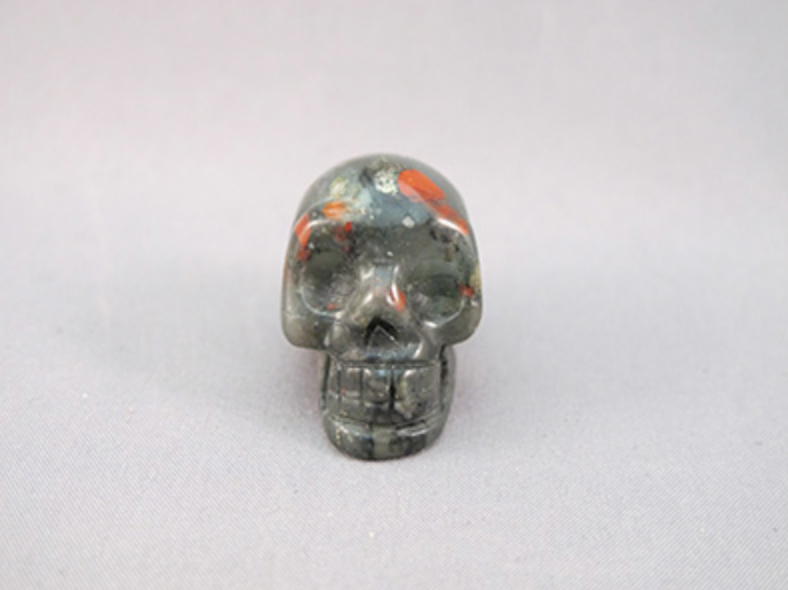 B-S-13-p : African Bloodstone with Pyrite Crystal Skull