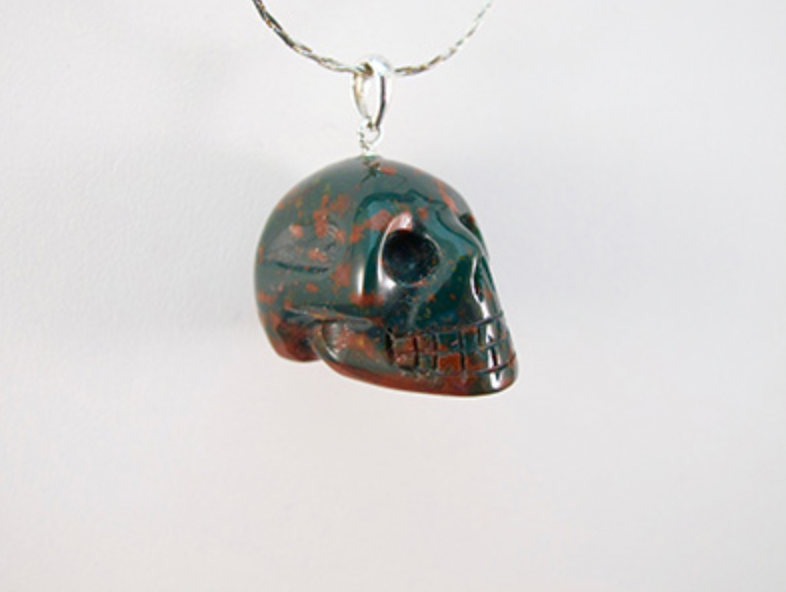 MP-1-B  : Bloodstone Crystal Skull Pendant (medium)