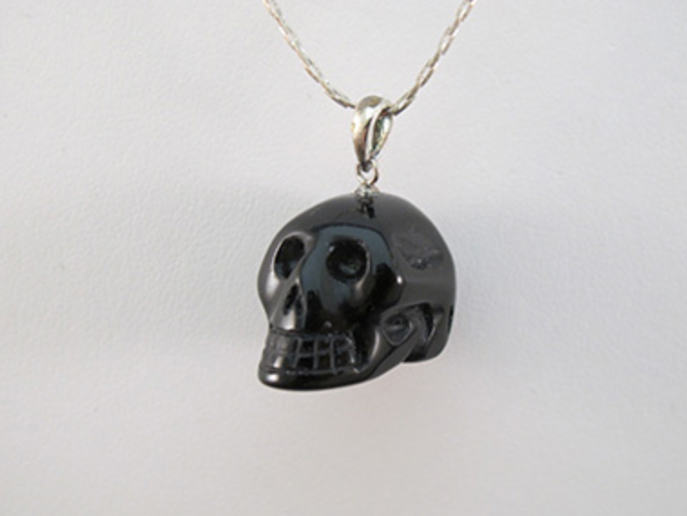 SP-1-BO : Black Obsidian Crystal Skull Pendant (small)