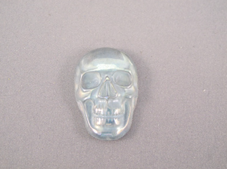 F-AA-M-TS : TRINITY SHASTA Medium-Sized Aqua Aura Flat Crystal Skull