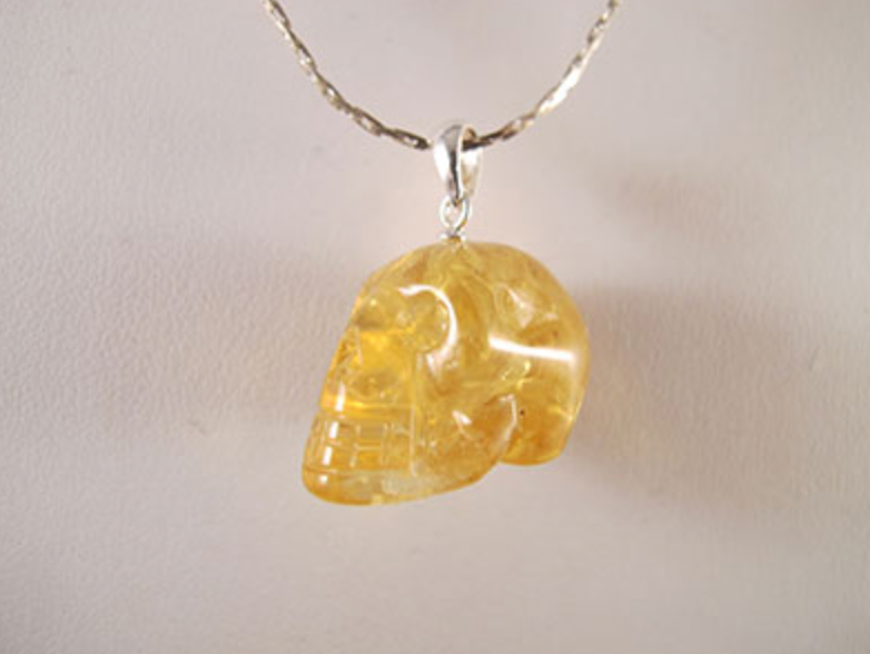 SP-1-C  : Citrine Crystal Skull Pendant (small)