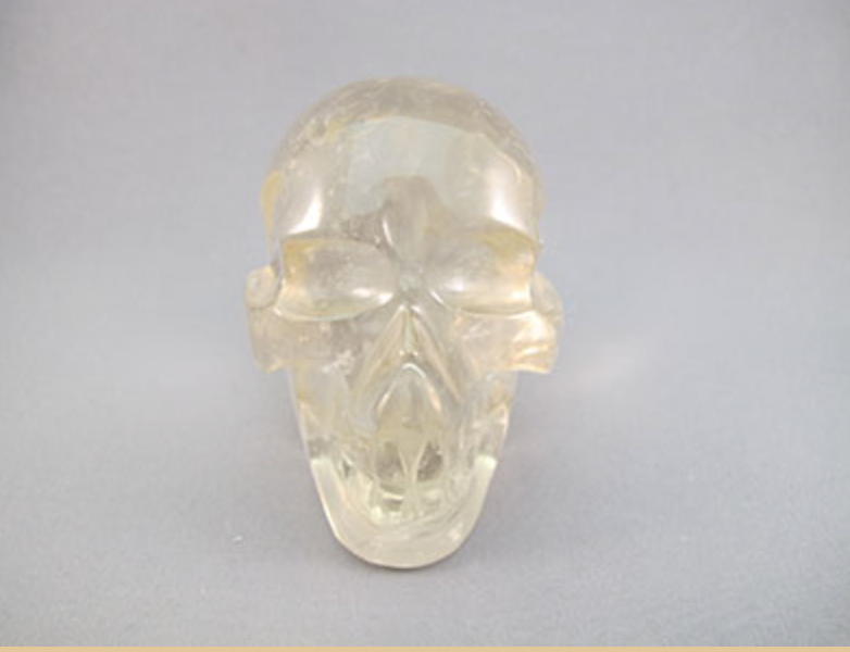 C-M-393 : Light Rainbow Citrine Crystal Skull
