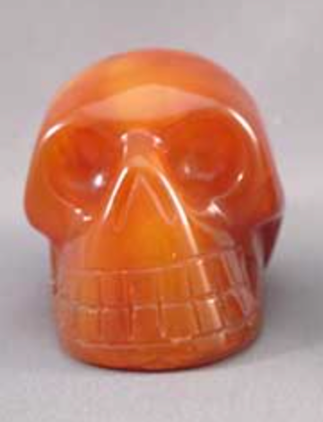 CR-S-80-r : Carnelian Crystal Skull (red)
