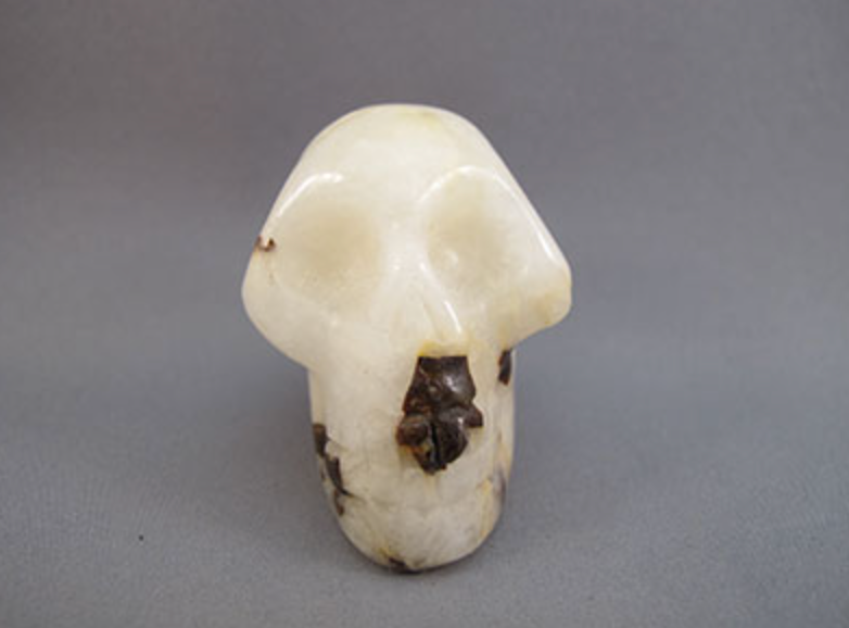 CY-M-115-p : Pyrite Cryolite Crystal Skull