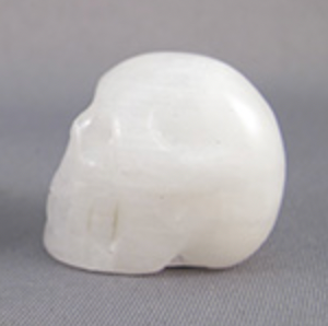 CY-S-15-w : White Cryolite Crystal Skull