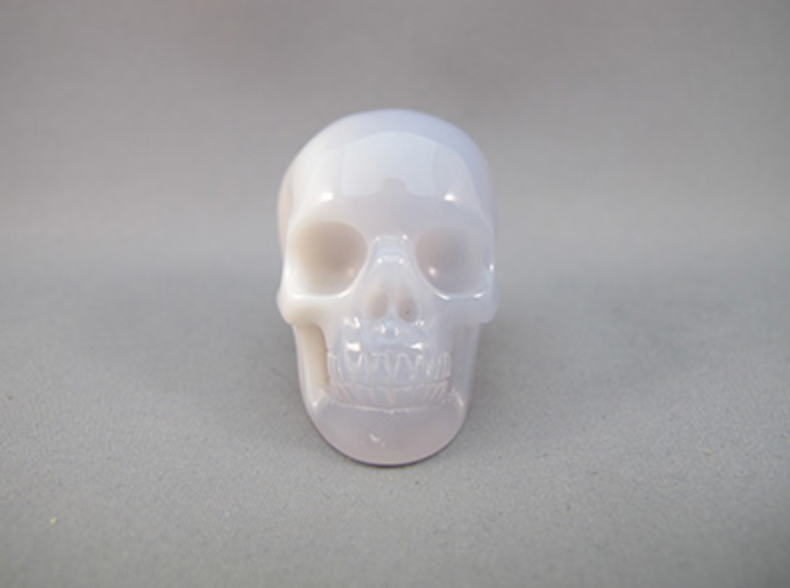 CHL-S-60-gb : Gray Blue Chalcedony Crystal Skull