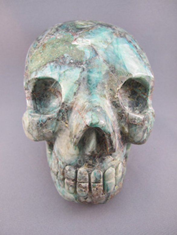 CHY-L-2555-QQ : Quantum Quattro Chrysocolla Crystal Skull