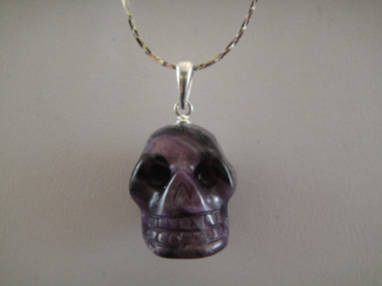 LP-1-CH  : Charoite Crystal Skull Pendant (small)