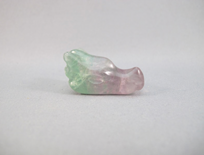 F-DR-12-pg : Purple & Green Fluorite Mini Dragon Skull