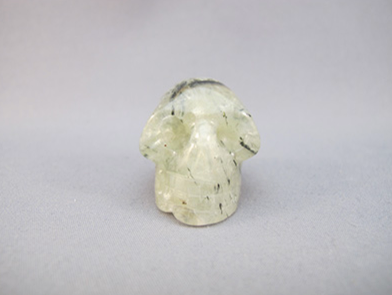 EP-S-25-p : Epidote in Prehnite Crystal Skull