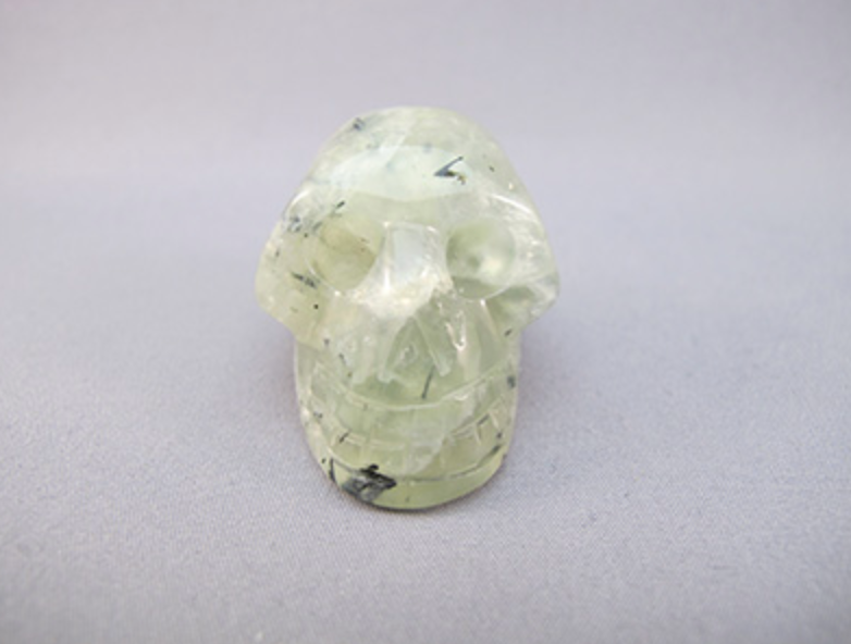 EP-S-45-p : Epidote in Prehnite Crystal Skull