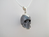 J-SS-ES-10-S : Medium Sterling Silver Elemental Silica Crystal Skull Pendant