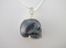 J-SS-ES-15-M : Large Sterling Silver Elemental Silica Crystal Skull Pendant