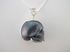 J-SS-ES-15-M : Large Sterling Silver Elemental Silica Crystal Skull Pendant