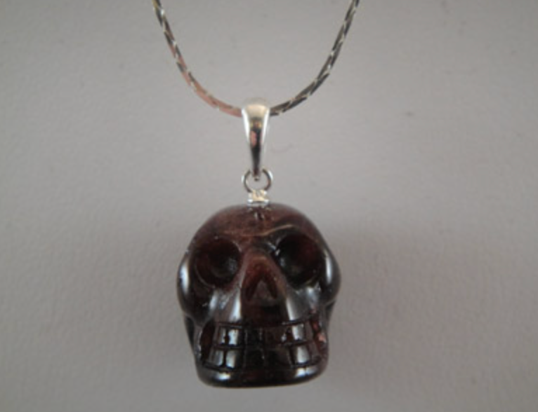 LP-1-G : Garnet Crystal Skull Pendant (small)