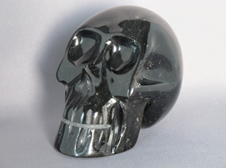 GSO-L-622 : Golden Sheen Obsidian Crystal Skull