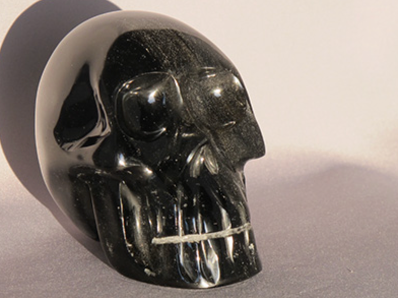 GSO-L-795 : Golden Sheen Obsidian Crystal Skull