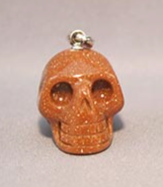 SP-1-GS : Goldstone Crystal Skull Pendant (small)