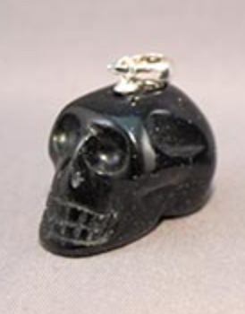 SP-1-PGS : Purple Goldstone Crystal Skull Pendant (small)