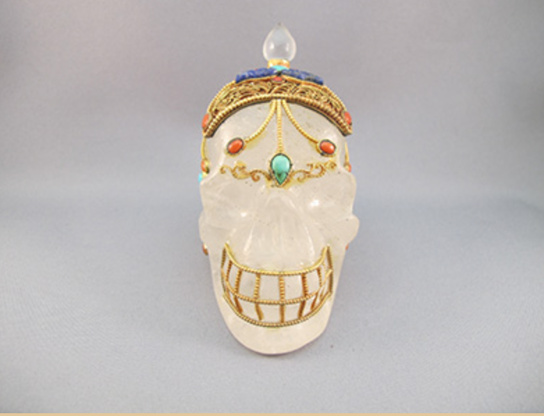 HQ-L-537 : Treasured Tibetan Crystal Skull