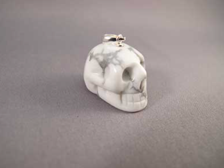 MP-1-HL : Howlite Crystal Skull Pendant (medium)