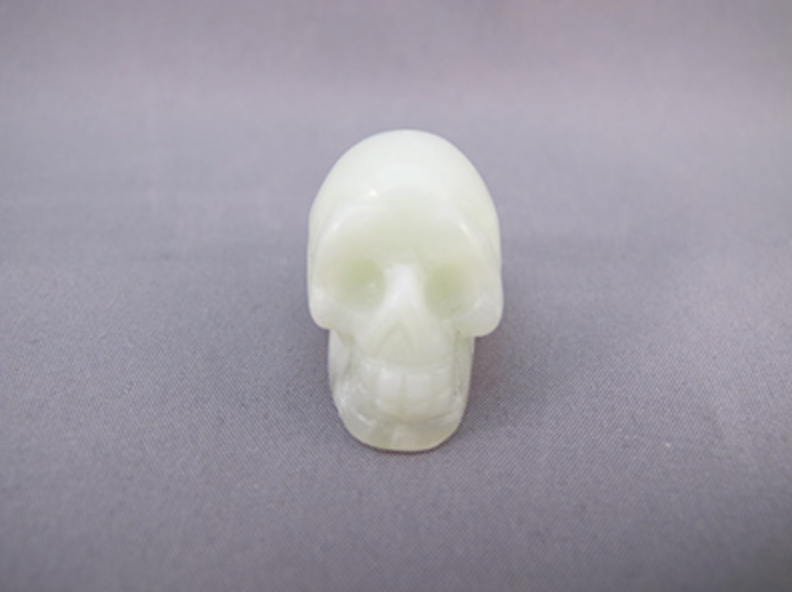 J-S-12 : Light Green Jade Crystal Skull (Light)