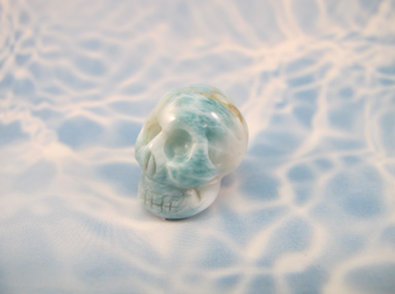 LM-M-20-b :  B-Grade Larimar Crystal Skull (Evian)