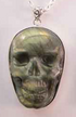 DI-L-G : Golden Flash Labradorite Crystal Skull Pendant