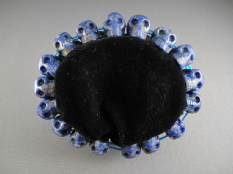 Crystal Skull Bead Bracelet - Lapis Lazuli