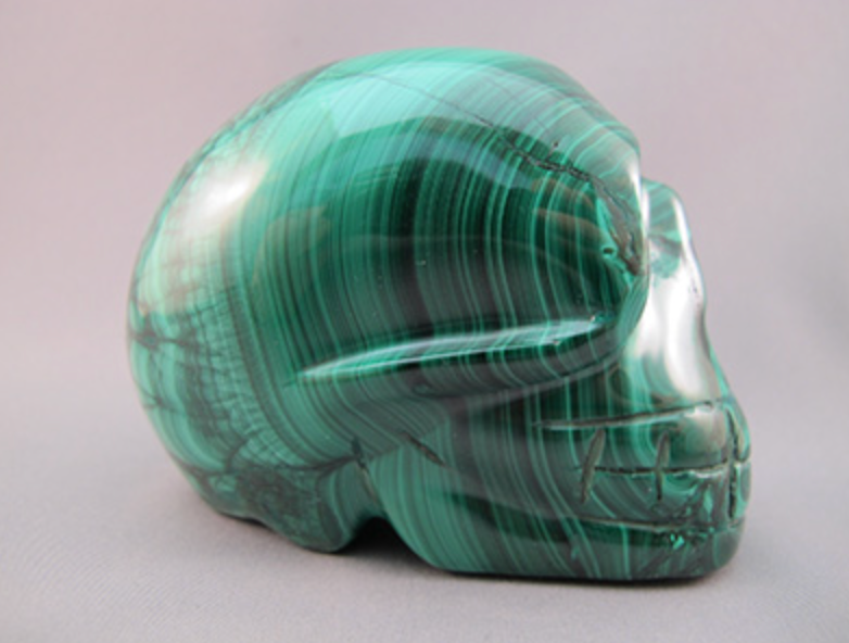 MA-L-636 : Malachite Crystal Skull