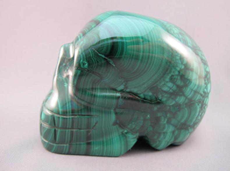 MA-L-636 : Malachite Crystal Skull