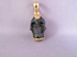 J-GPL-TK : 18K Gold Vermeil Halfmoon Black Tektite Crystal Skull Pendant (large)