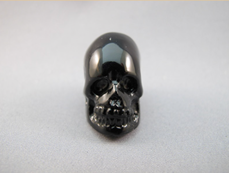 MTBT-M-22-mr : Moon Rock Energized Black Tektite Crystal Skull
