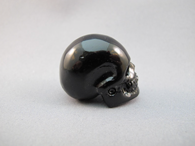 MTBT-M-22-mr : Moon Rock Energized Black Tektite Crystal Skull
