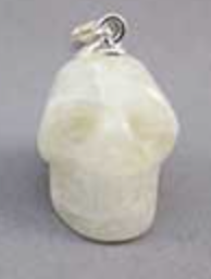 SP-1-MS-W : White Moonstone Crystal Skull Pendant (small)