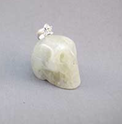 SP-1-MS-R : Rainbow Moonstone Crystal Skull Pendant (small)