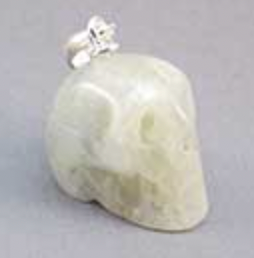 SP-1-MS-R : Rainbow Moonstone Crystal Skull Pendant (small)
