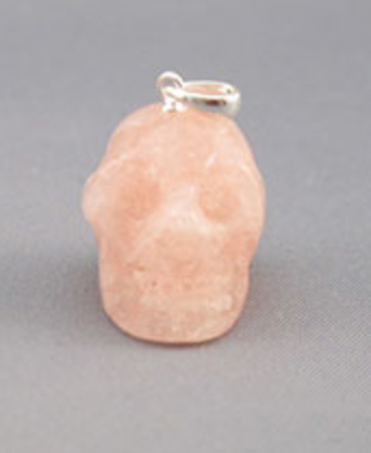 MP-1-MG : Morganite Crystal Skull Pendant (medium)