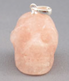 MP-1-MG : Morganite Crystal Skull Pendant (medium)