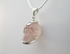 J-SS-MG-11 : Sterling Silver 55 Carat Gem Morganite  Crystal Skull Pendant