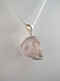 J-SS-MG-14 : Sterling Silver 55 Carat Gem Morganite  Crystal Skull Pendant