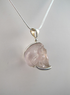 J-SS-MG-14 : Sterling Silver 55 Carat Gem Morganite  Crystal Skull Pendant