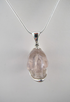J-SS-MG-14 : Sterling Silver 55 Carat Gem Morganite  Crystal Skull Pendant