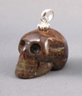 SP-1-PT-r : Red-Toned Pietersite Crystal Skull Pendant