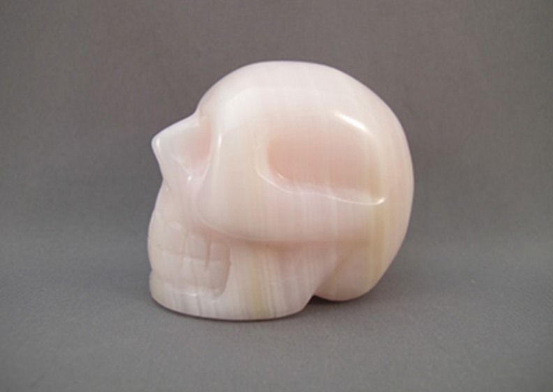 PMC-M-135 : Pink Mangano Calcite Crystal Skull